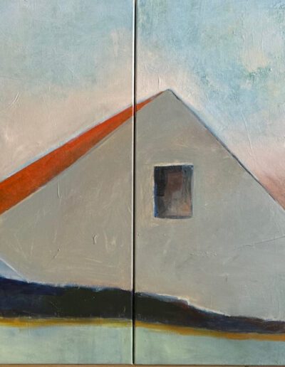 ©Judith Buffaloe; Oil on canvas. Speaks to sky, land, shelter